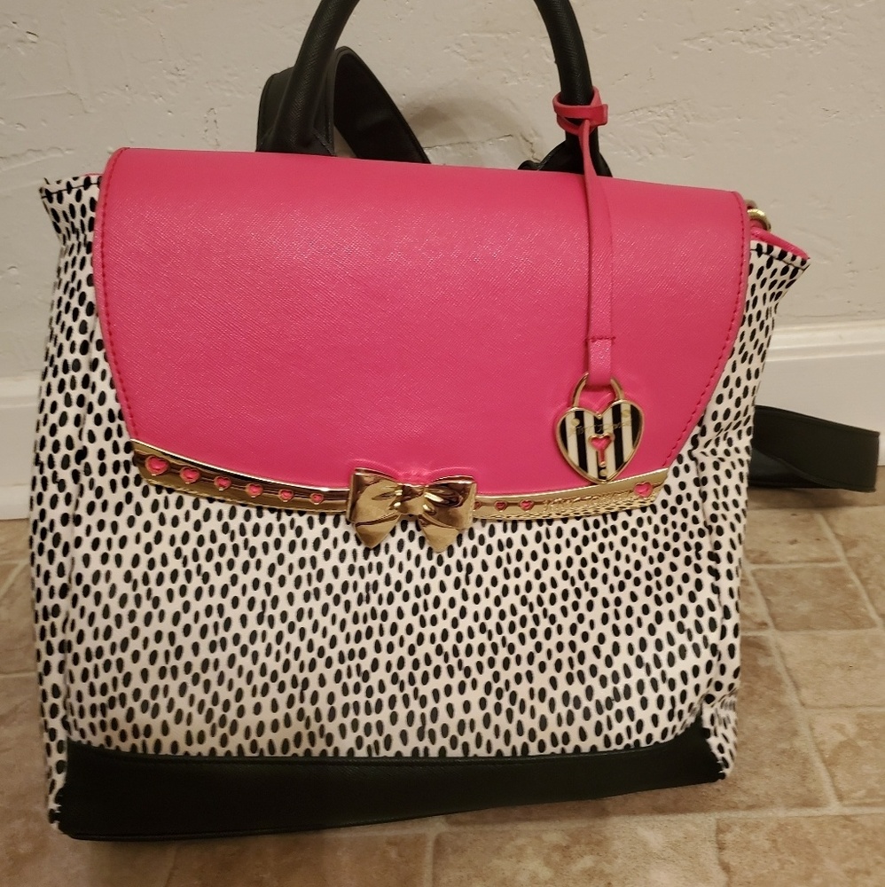 Betsey Johnson Pink Backpack Purse